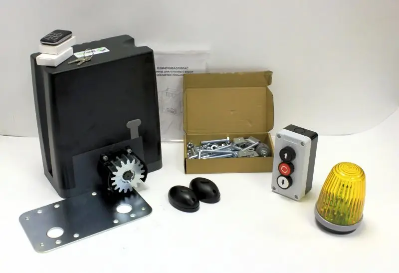 KIT3(PHaLAMPaBUT) Привод для откатных ворот DKC500 Home Gate. Дополнительно может быть добавлено сигнальная лампа, GSM модуль, Фотоэлементы. Быстрое открытие откатные ворота - Цвет: KIT3(PHaLAMPaBUT)