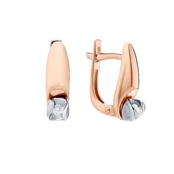 

Gold earrings with diamonds sunlight sample 585