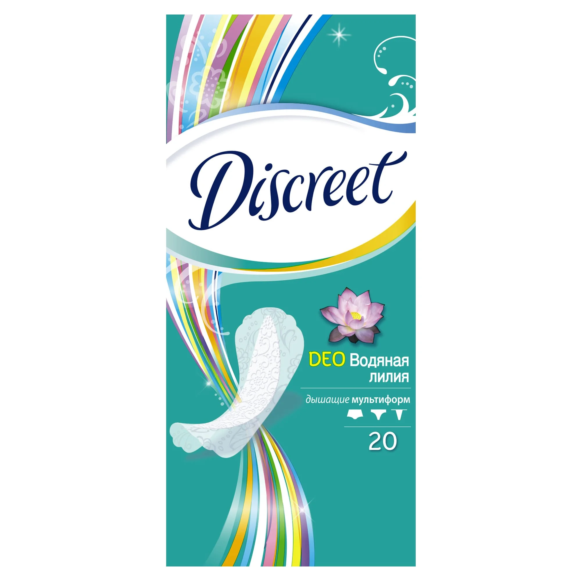 Женские ежедневные прокладки DISCREET Deo Water Lily Multiform, 20 шт