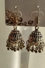 Drop-Earrings Bell Pendient Ethnic Boho Gyspy Gold Afghan Indian Silver-Color Women Ladies