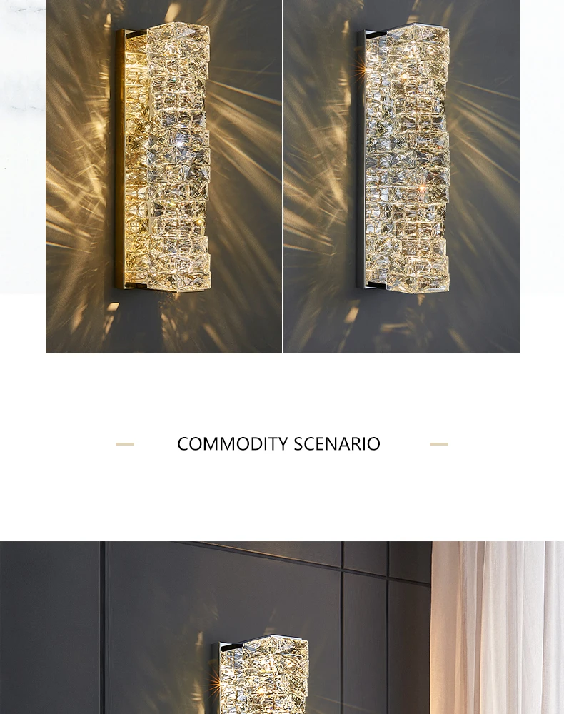 Modern Art Crystal Design LED Wall Lamp For Living Room BedRoom Bedside TVWall Corridor Hotel Villa Chrome Gold Decorative Light plug in wall lamp