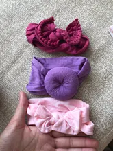 Conjunto de 3 unidades de diadema de nailon sólido para bebé, diademas con lazo para cabellos de niños, para niña turbante, diadema de algodón suave para niño