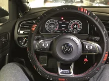 Accesorios de coche cubierta de la rueda en el volante de la trenza en la cubierta del volante del caso de suministros