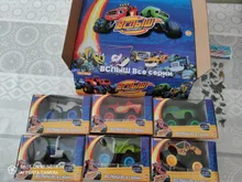 Alta calidad 6 unids/set Blaze juguetes ruso Crusher camión vehículos figura Blaze juguete regalos para los niños