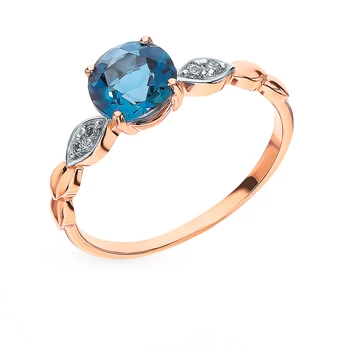 

Gold ring with Topaz and cubic zirconia sunlight
