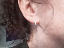 ANENJERY 925 de plata esterlina Simple circón de una sola fila pendientes para las mujeres brincos oorbellen pendientes de botón pendientes S-E14