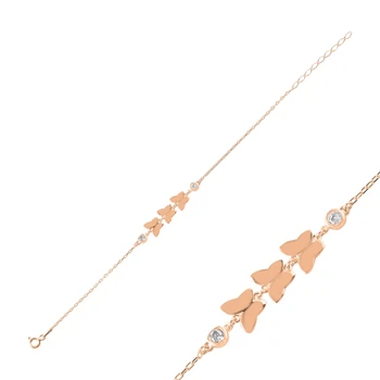 

KUTAYDAN 925 Sterling Silver Zircon Heart Bracelet