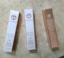 O.TWO.O 2 en 1 mate lápiz labial líquido y Mate brillo de labios maquillaje hidratante de larga duración impermeable de terciopelo lápiz labial de Color