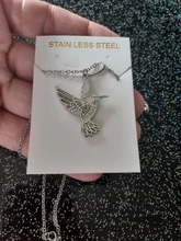 Jisensp Animal Simple collar de acero inoxidable collares de colibrí y colgantes cadena de clavícula tragar aves collar collares