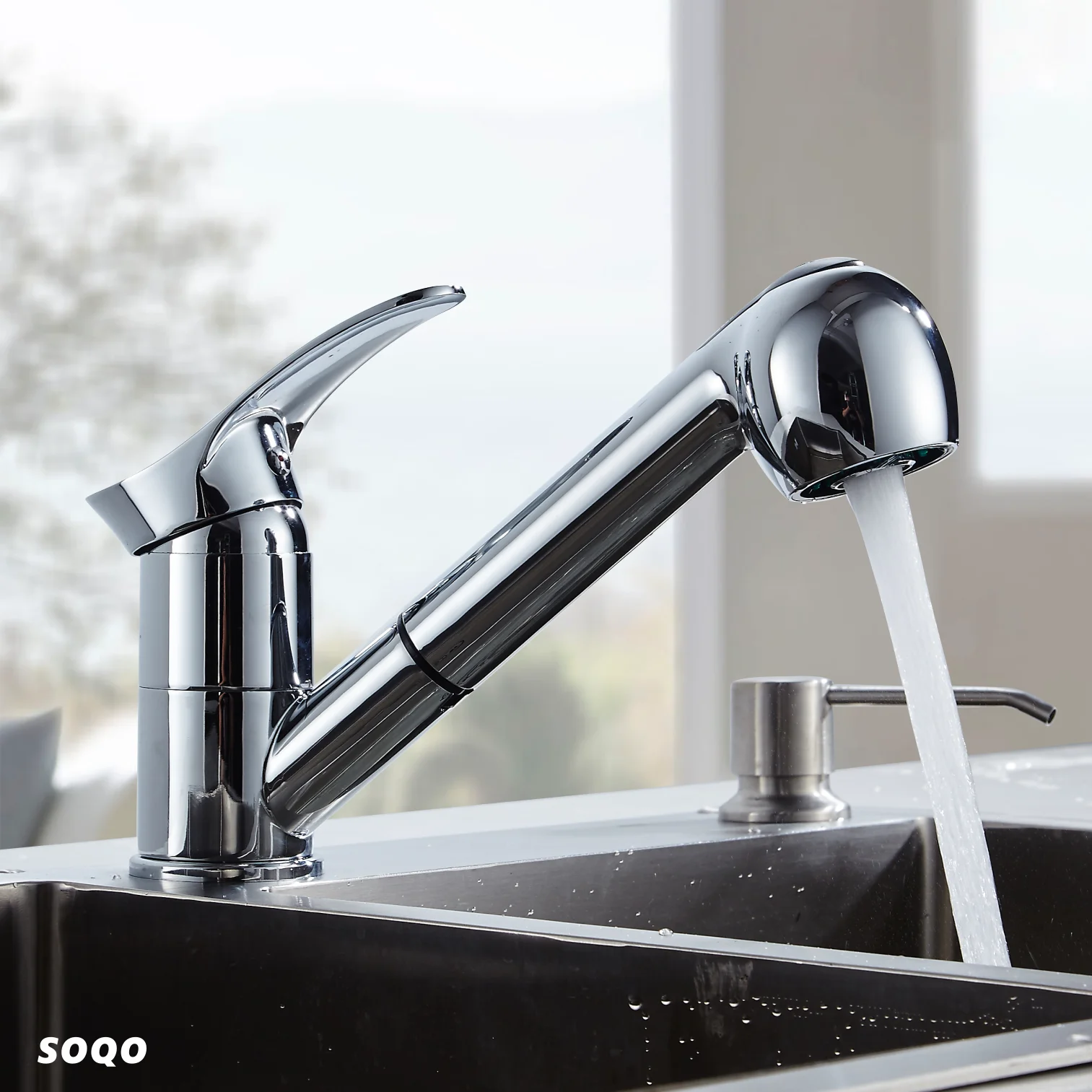 SOQO высококачественный кухонный кран, смеситель для воды, кран для горячей и холодной воды, 360 ° вращающийся SQ: 3788
