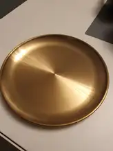 Cake-Tray Dining-Plate Serving Dishes Steak Gold European-Style Western Round