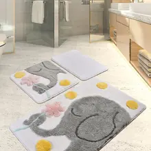Коврик для ванной | коврик для ванной нескользящие Противоскользящие коврики большой слон серый 3л набор 60X100 Cm-50X60 Cm-40X60 см