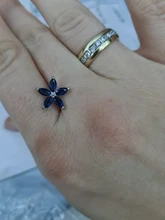 Pendientes de lujo para mujer, de zafiro azul Natural, Plata de Ley 925, aretes de boda para mujer, aretes de tuerca de flor cuadrados Vintage