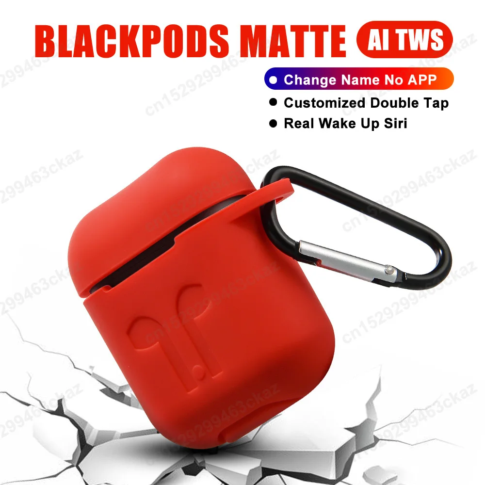 TWS Blackpods матовые Bluetooth наушники беспроводные с функцией распознавания ушей PK i7s i9s