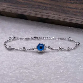 

925 Sterling Silver Evil Eye Beaded Bracelet