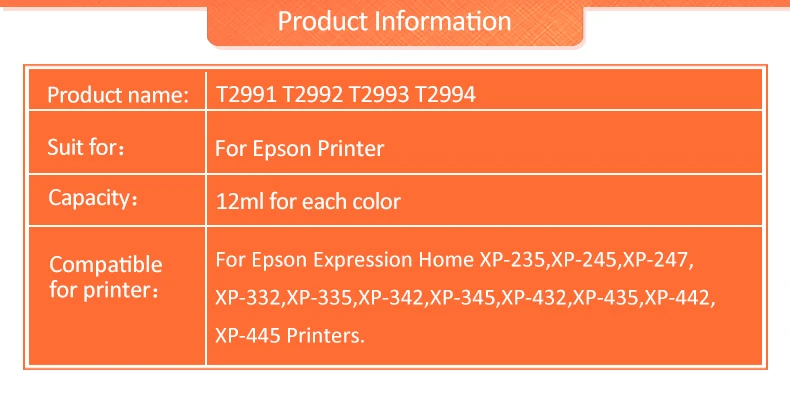 ICEHTANK T2991 сменный Балончик с чернилами для принтера Epson Expression Home XP 235 332 335 432 435 245 247 342 345 442 445 принтер