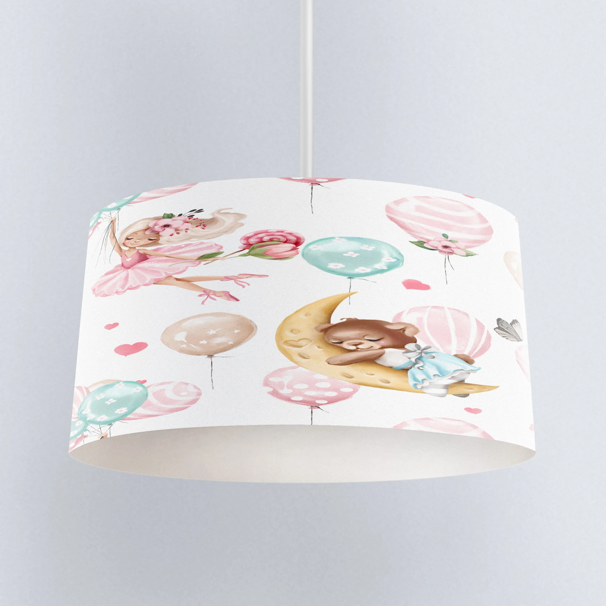 

Еще розовые синие воздушные шары, светильник в виде светильника, светильник для детской люстры с рисунком балерины, светильник, абажур, напольный потолочный светильник