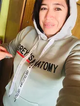 Sudaderas con capucha para mujer, suéter con estampado de letras de Greys, Otoño, juego de sudaderas a la moda, Tops de algodón, 2021