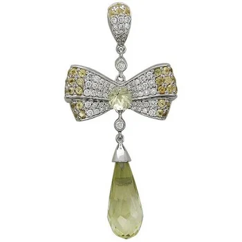 

Esthete pendant bow with 81 diamonds, 38 sapphires, 2 citrines in 750 White Gold