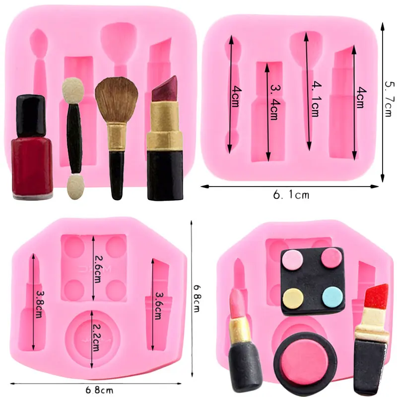 Makeup Tool Lipstick Nail Polish Chocolate Fondant Molds Diy Party Cake
