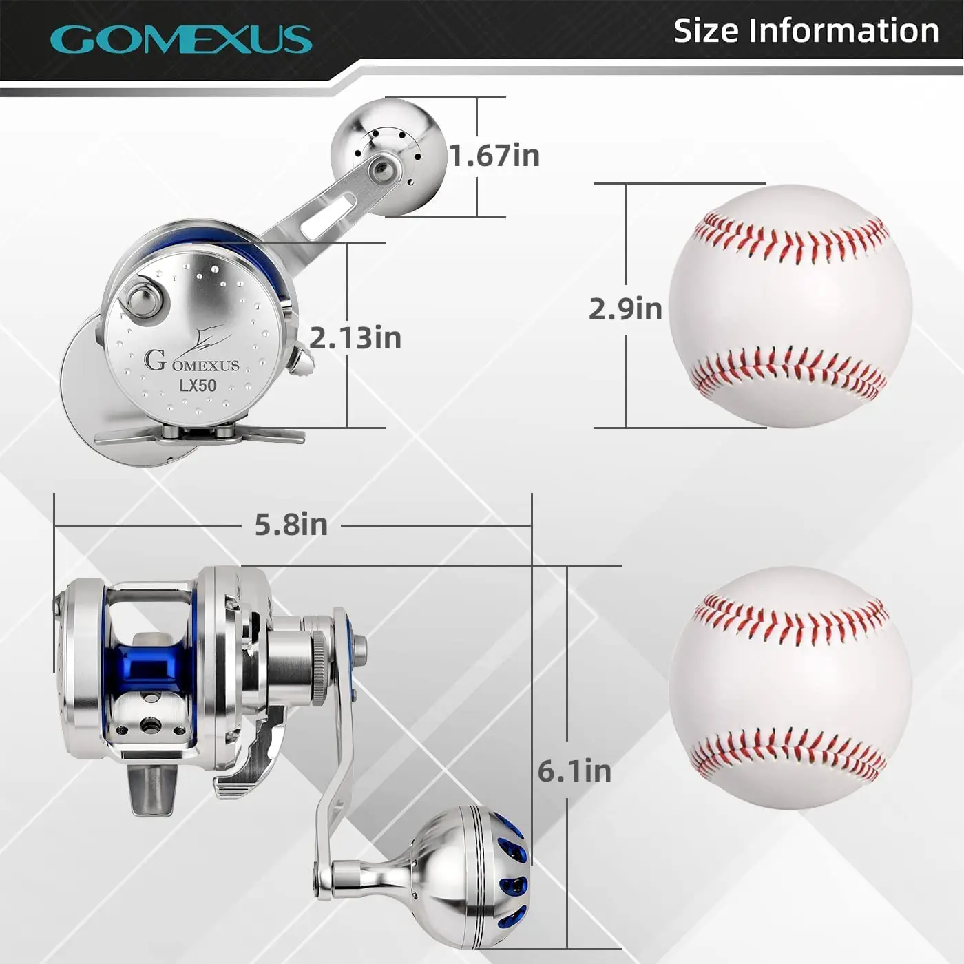 Gomexus Fishing Reel Slow Jigging Reel 7:1:1 High Speed 8KG