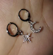 Dangle-Earrings Korean Jewelry Geometric Star Moon Fashion Women Classic And Female of