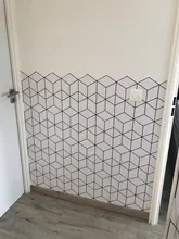 Geometric Wallpaper Stick Drawer-Liner-Roll Self-Adhesive Hexagon Black White Haohome
