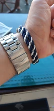 Pulsera de nailon con ancla para hombre, de color azul marino y de latón