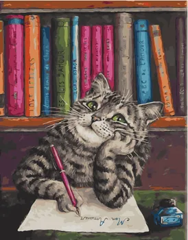 

Painting by numbers PK 45044 cat writer 40*50 exclusive