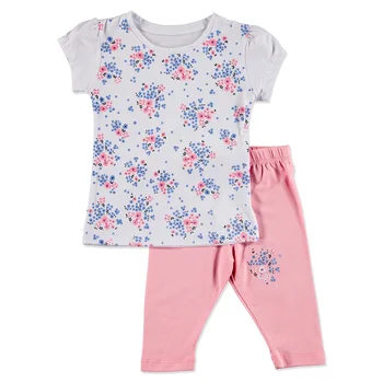 

ebebek Tuffy Summer Baby Girl Flower Patterned T-shirt Leggings