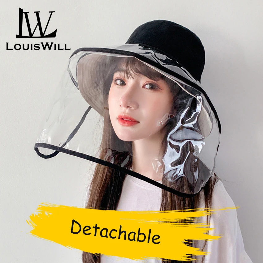 

Protective Hat Fisherman 2 in 1 Caps Big Eaves Isolation Caps Detachable Face Shield Eye Protection Blocking UV Droplets