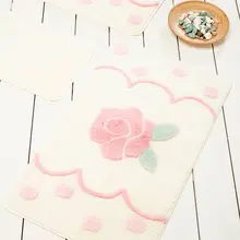 Коврик для ванной | коврик для ванной нескользящие Противоскользящие коврики в горошек экрю Роза 3л набор 60X100 Cm-50X60 Cm-40X60 см