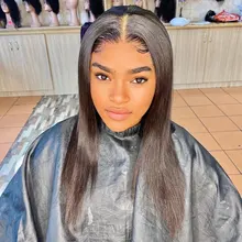 Hueso recto frente de encaje pelucas de cabello humano 8-30 pulgadas brasileño recto pelo humano del cierre del cordón pelucas para mujeres HD peluca Frontal de encaje