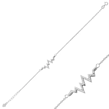 

Silver 925 Sterling Heart Ritmi Zircon Cubic Zirconia Bracelet