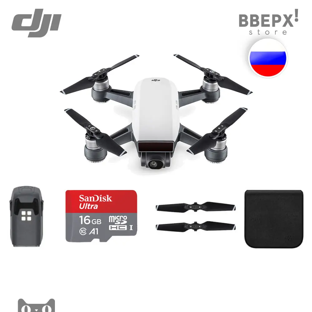 Квадрокоптер DJI Spark + карта памяти 16 Gb Коптер Дрон Комплект Комбо Набор