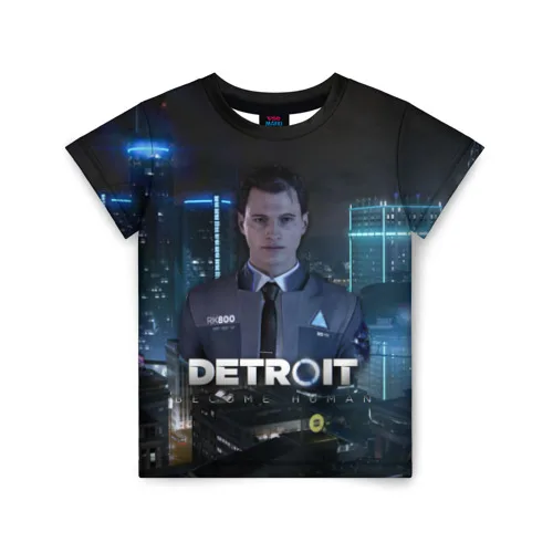 Детская футболка 3D Detroit: Become Human - Connor | Мать и ребенок