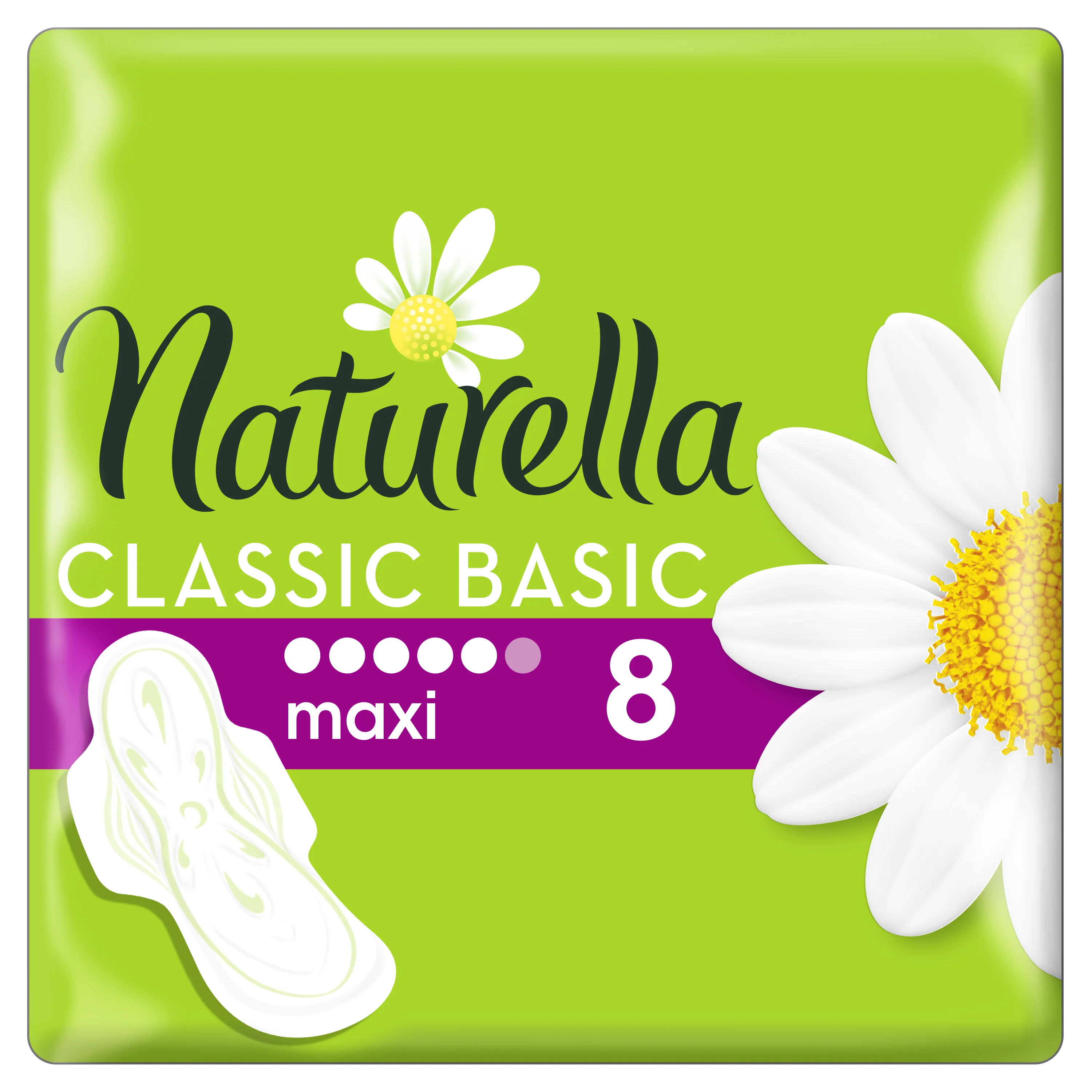 Женские ароматизированные прокладки Naturella CLASSIC Basic Maxi Single, 8 шт