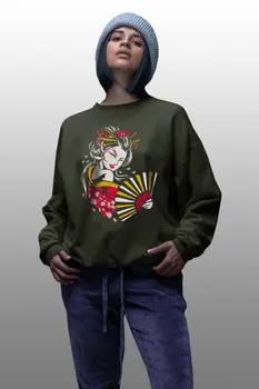 

Angemiel Wear Yelpazeli Women Green Sweatshirt