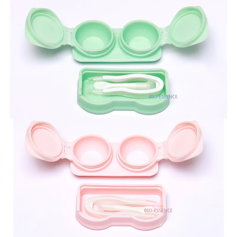 Pocket Mini Contact Lenses Box Travel Kit Lenses Container Stick Tweezer Contact Case contact lenses tools