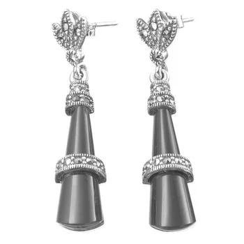 

Earrings made of silver with marcasite and lapis lazuli