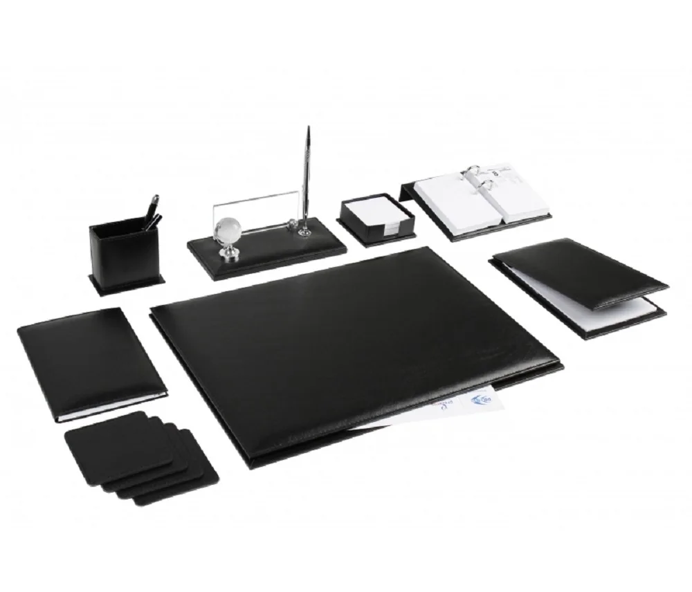 Lara Office Business 8 Piece Leather Desk Pad Set Desk Set Deskset