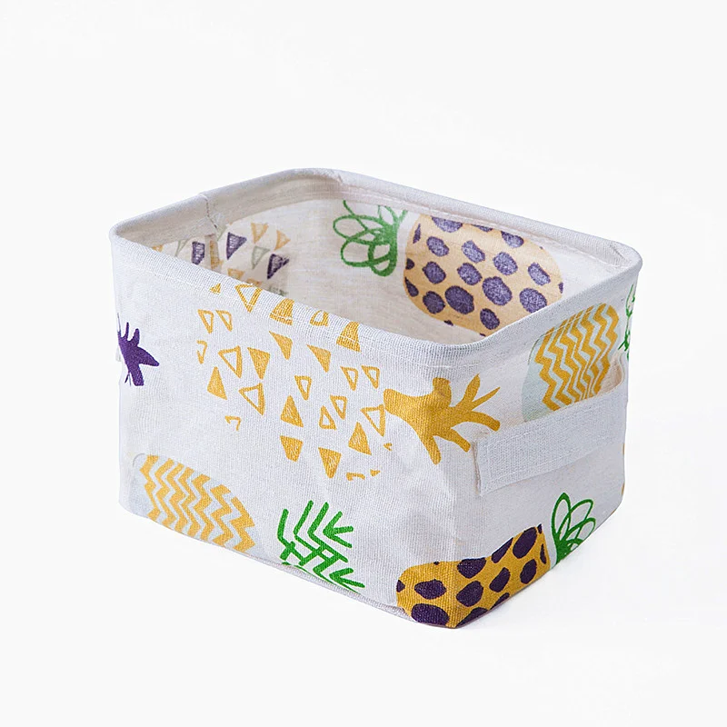 

Colorful Desktop Storage Basket High Quality Cotton Linen Underwear Clothing Organizer Case Sundries Storage Box Hot Sell Cactus