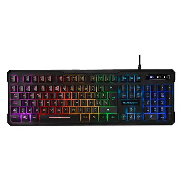 Gaming Keyboard Mars Gaming MK218ES LED RGB Black
