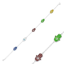 Серебряный 925 пробы кабошоны Fatma мастер браслет