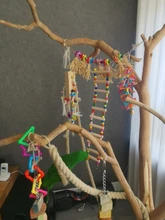 Toys Hamster Rope-Parrot Wood Ladder Pet-Bird Budgie Climb Home Harness Cableway Bites