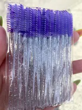 Zwellbe descartable de cristal cepillo de pestañas peine 25/50 unids/pack pestañas rímel de extensión varitas de maquillaje profesional herramienta de belleza