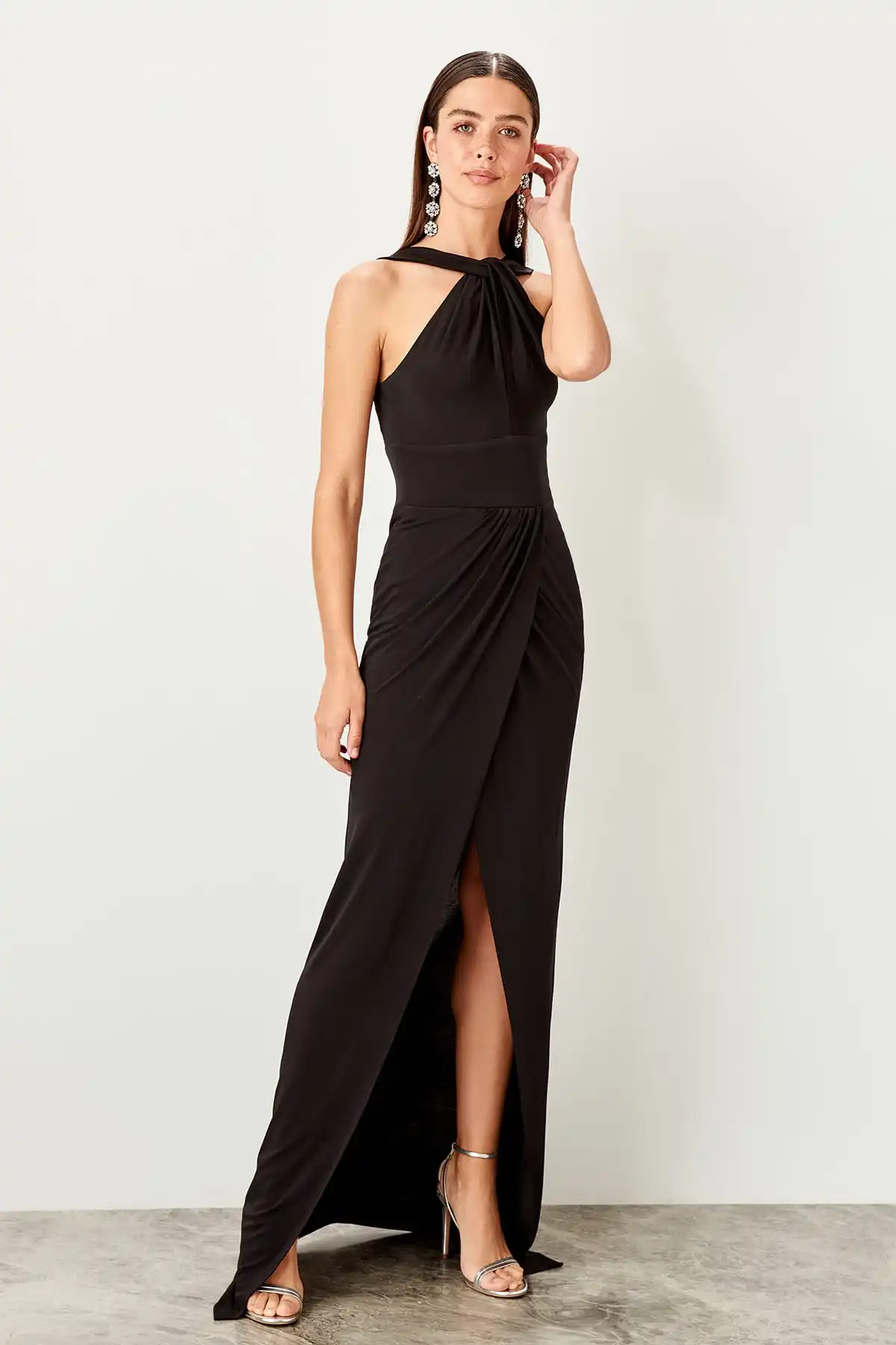 Trendyol воротник деталь вечернее платье TPRSS19BB0408|Вечерние платья| |