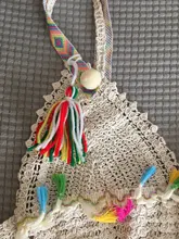 Cover Ups Swimsuit Kimono Bikini Weave Crop-Top Tassel Crochet Beach-Wear Summer Sexy