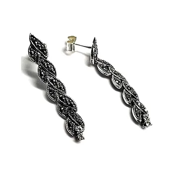 

925 sterling silver earrings m stones marquesitas [AA8851]