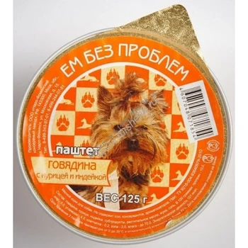 

Eat no problem Canned Dog (паштет), beef, chicken and turkey, 125g.